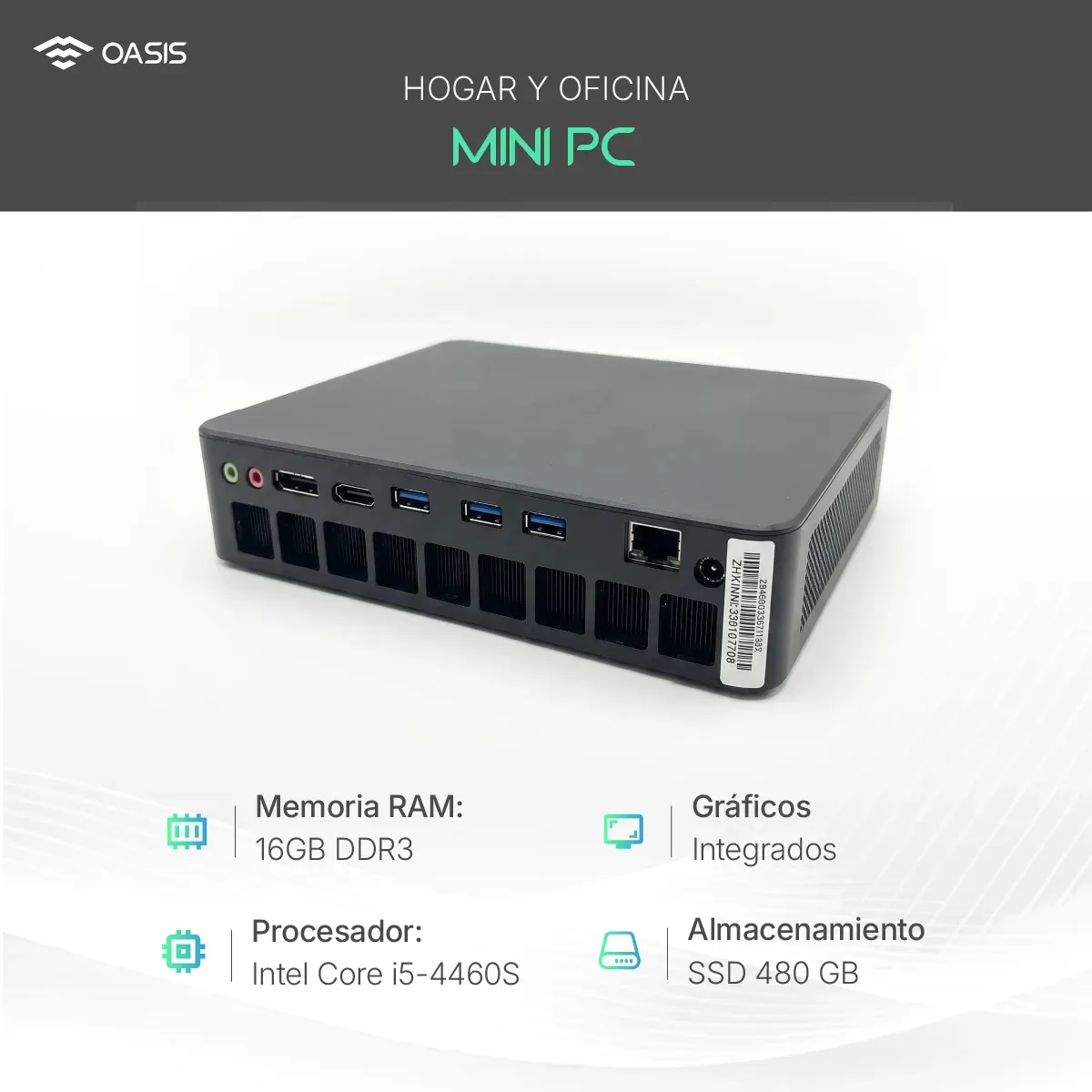 Mini PC Oasis Intel i5 16 GB RAM 480 GB: compacta para oficina, pero con puntos a revisar - Imagen 2