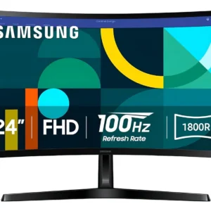Monitor Samsung LS24D366GALX 24” curvo Full HD 100 Hz: opción cómoda para oficina, estudio y gaming casual